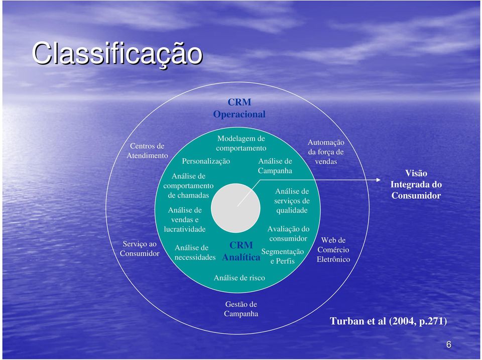 Campanha Análise de serviços de qualidade Avaliação do consumidor Segmentação e Perfis Automação da força de vendas