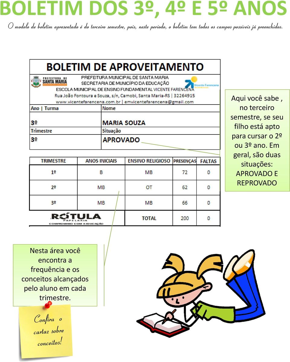 Aqui você sabe, no terceiro semestre, se seu filho está apto para cursar o 2º ou 3º ano.