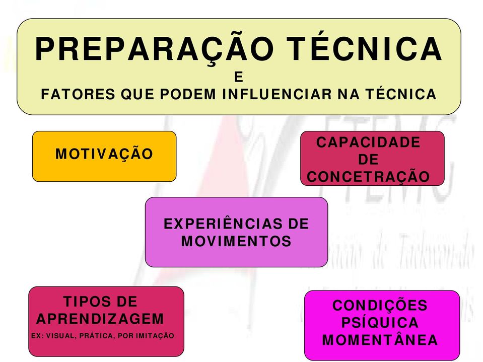 EXPERIÊNCIAS DE MOVIMENTOS TIPOS DE APRENDIZAGEM EX: