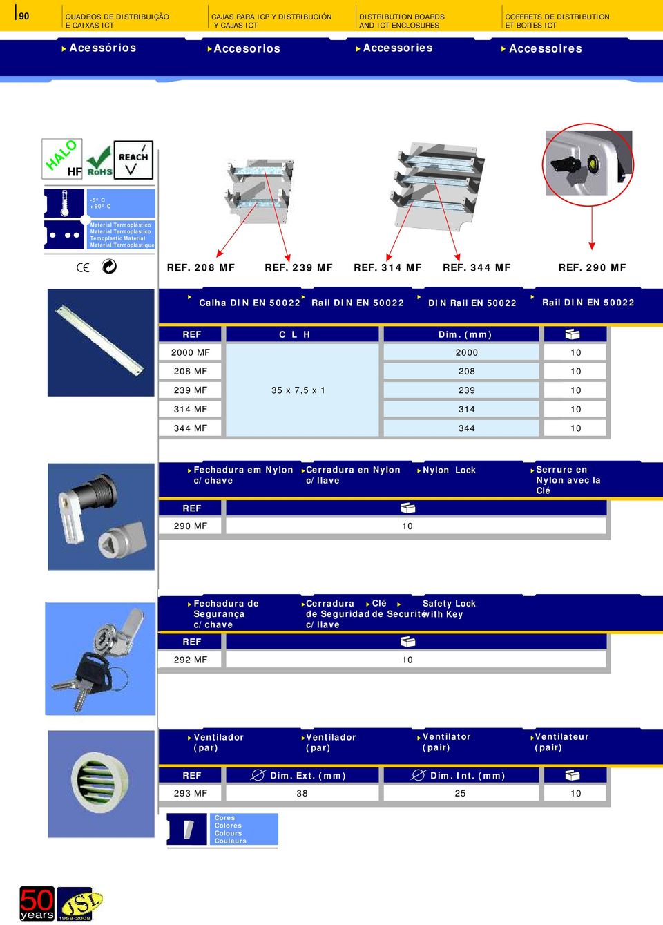 (mm) 000 MF 000 0 MF 0 39 MF 3 x 7, x 39 34 MF 34 344 MF 344 Fechadura em Nylon c/chave erradura en Nylon c/llave Nylon ock Serrure en Nylon