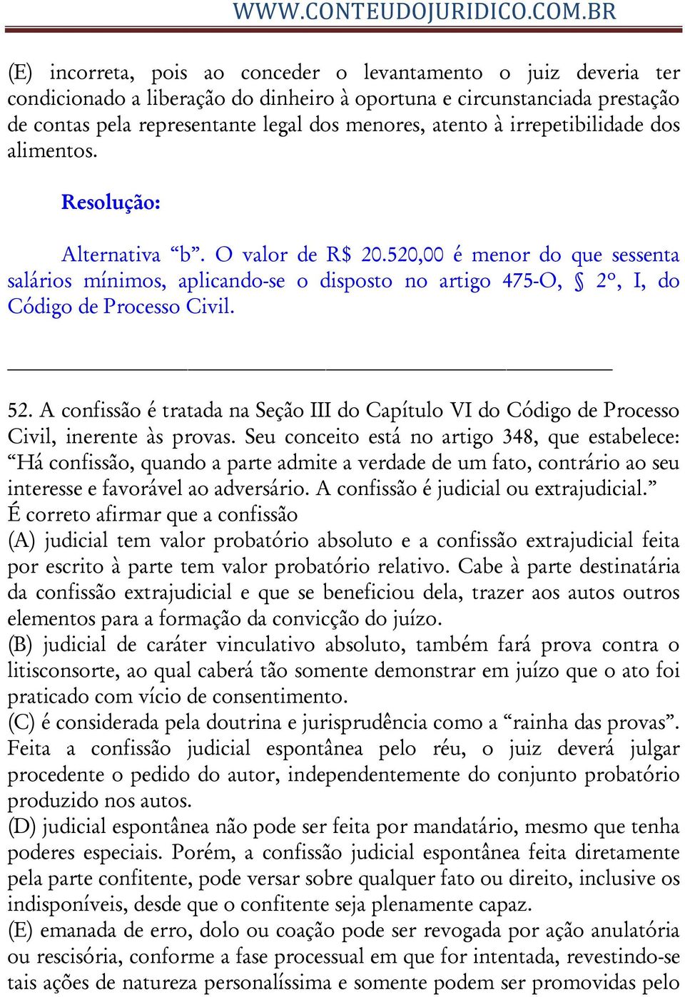 A confissão é tratada na Seção III do Capítulo VI do Código de Processo Civil, inerente às provas.