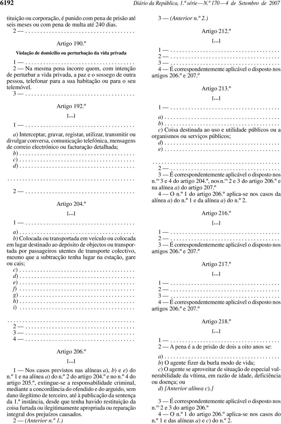 para o seu telemóvel. 3..................................... Artigo 192.