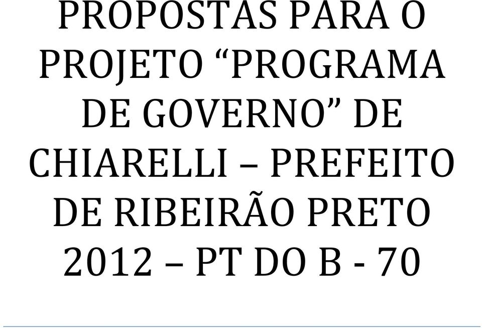 CHIARELLI PREFEITO DE