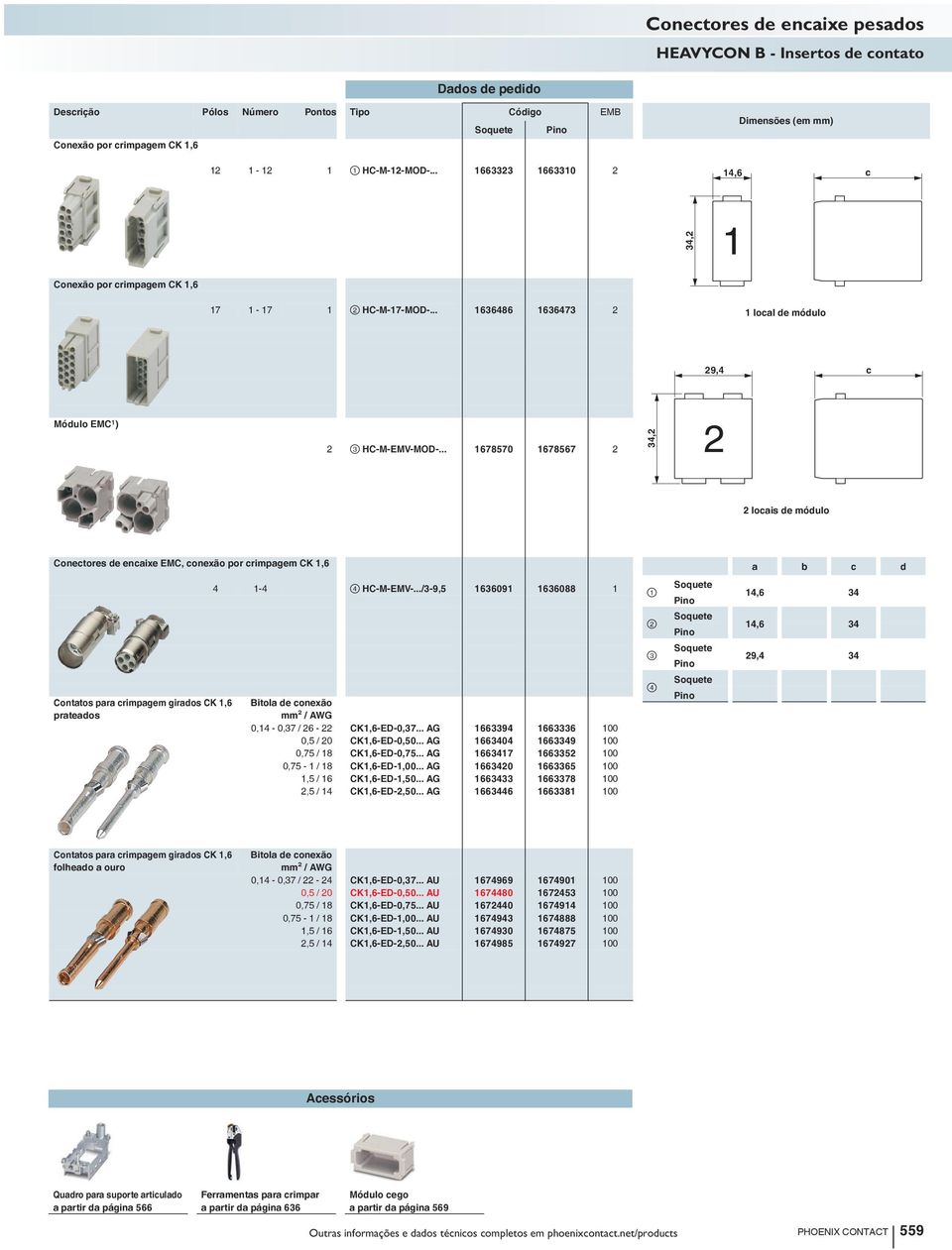 .. 7570 7567 2 34,2 2 2 lois e móulo Conetores e enixe EMC, onexão por rimpgem CK 1,6 4 1-4 4 HC-M-EMV-.