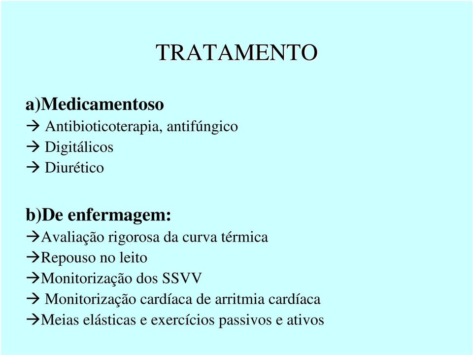 curva térmica Repouso no leito Monitorização dos SSVV