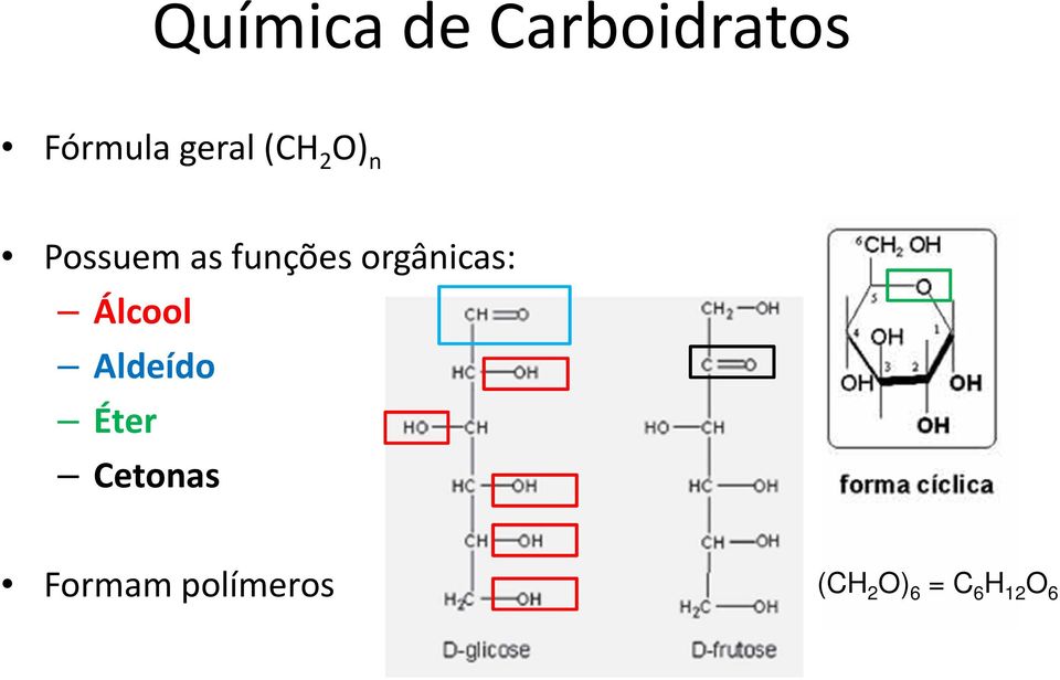 orgânicas: Álcool Aldeído Éter