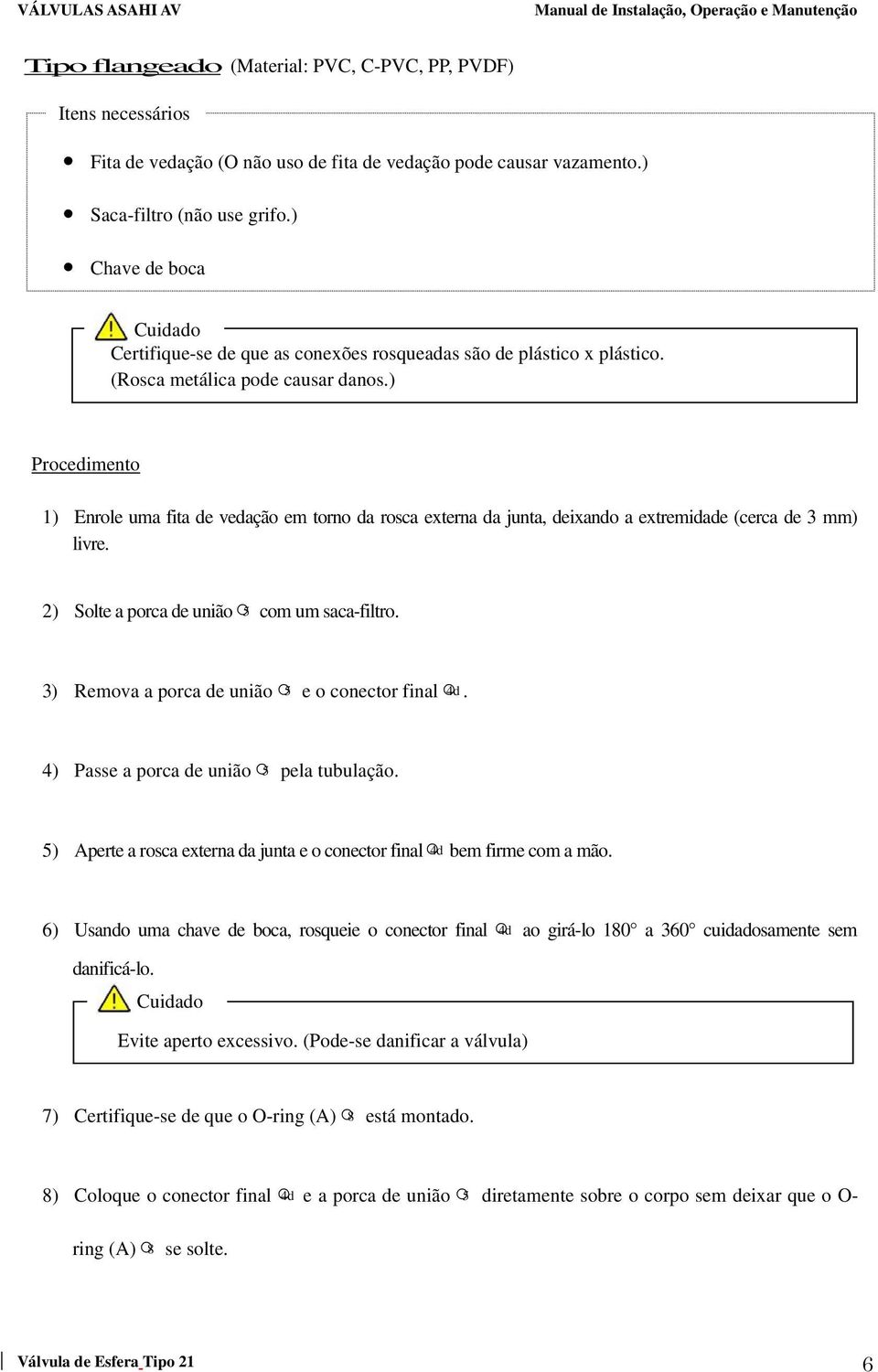 ) 1) Enrole uma fita de vedação em torno da rosca externa da junta, deixando a extremidade (cerca de 3 mm) livre. 2) Solte a porca de união 5 com um saca-filtro.