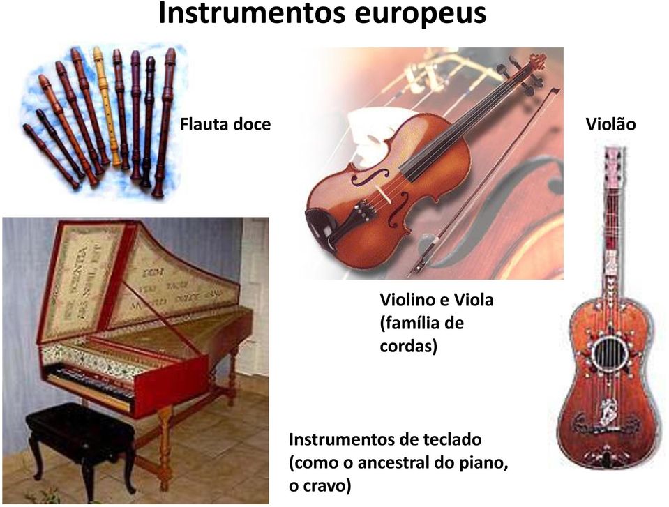 cordas) Instrumentos de teclado