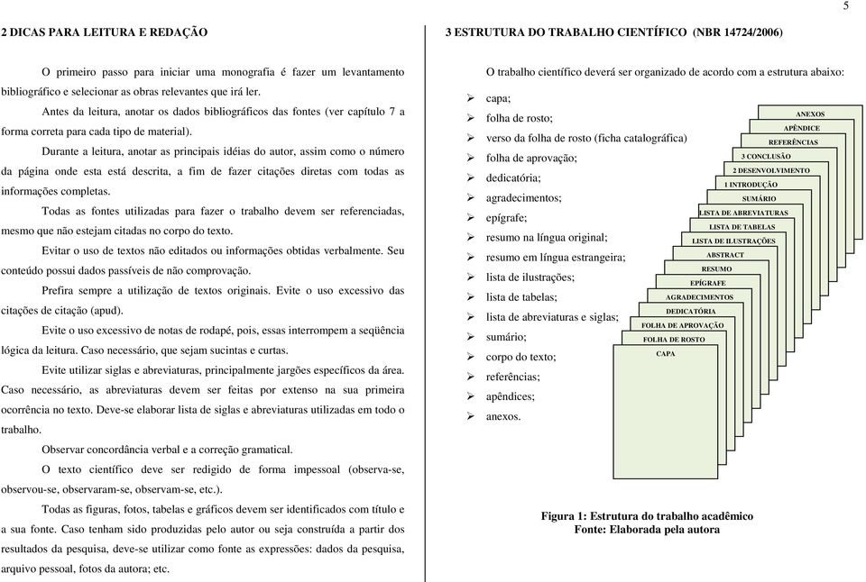 Durante a leitura, anotar as principais idéias do autor, assim como o número da página onde esta está descrita, a fim de fazer citações diretas com todas as informações completas.