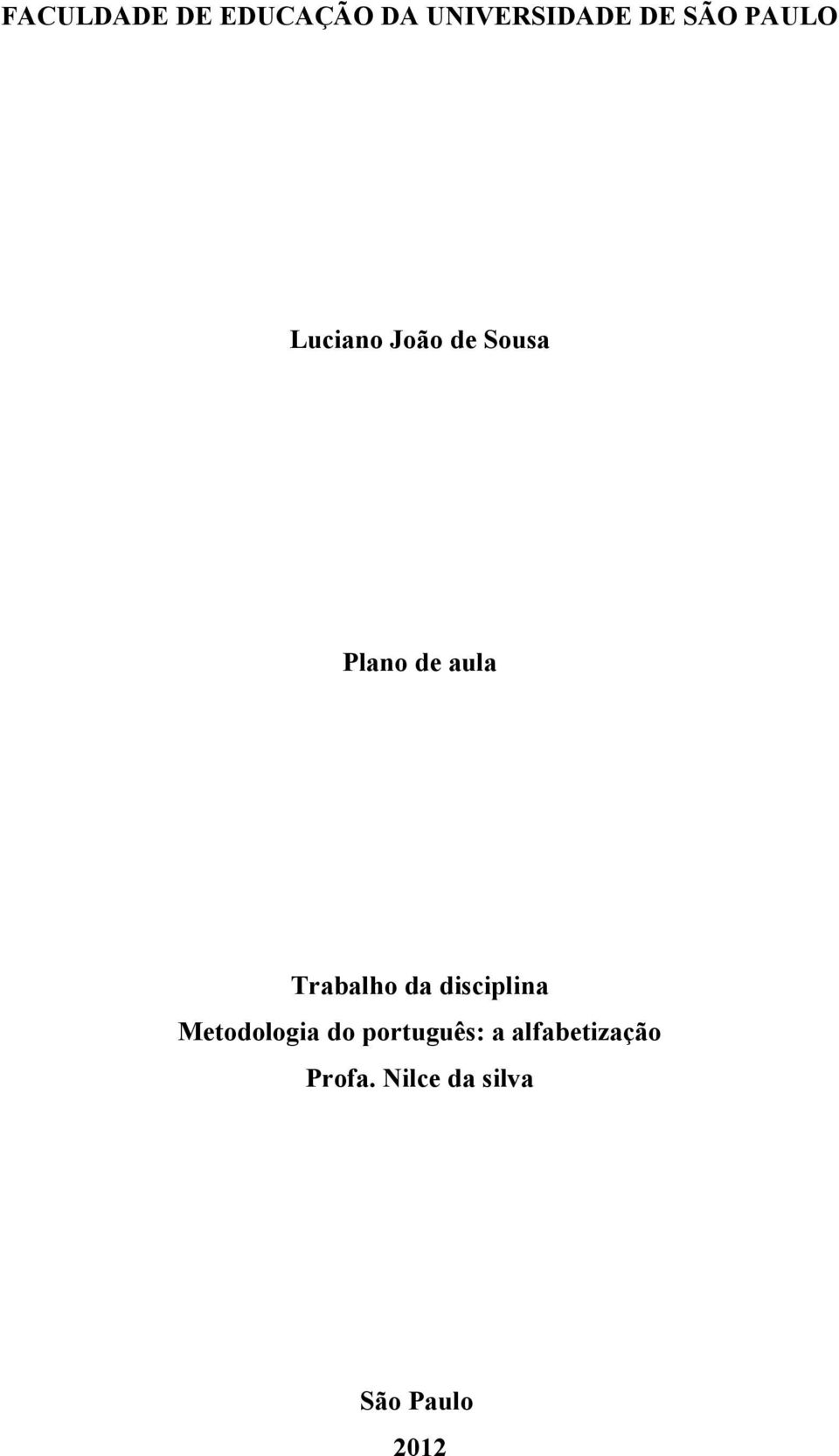 Trabalho da disciplina Metodologia do