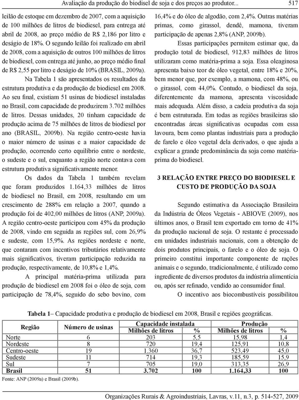 O segundo leilão foi realizado em abril de 2008, com a aquisição de outros 100 milhões de litros de biodiesel, com entrega até junho, ao preço médio final de R$ 2,55 por litro e deságio de 10%