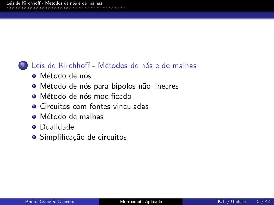 com fontes vinculadas Método de malhas Dualidade Simplificação de