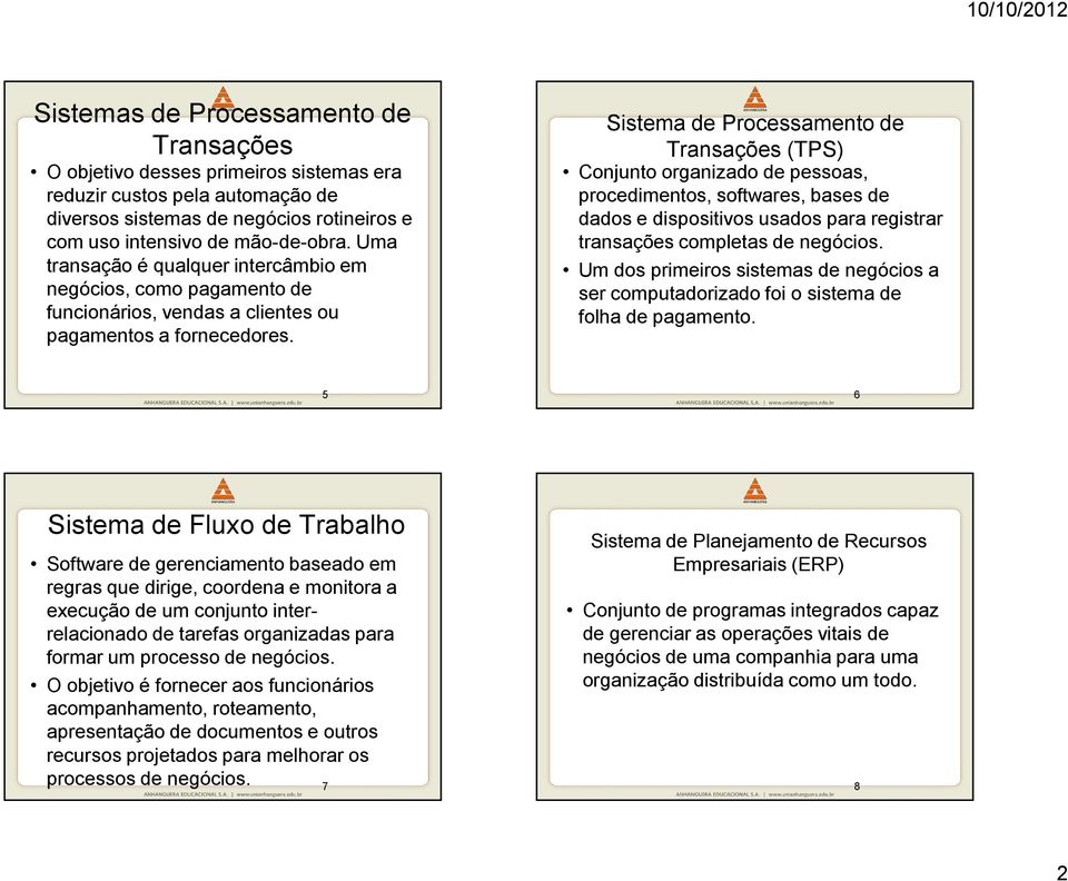 Sistema de Processamento de Transações (TPS) procedimentos, softwares, bases de dados e dispositivos usados para registrar transações completas de negócios.