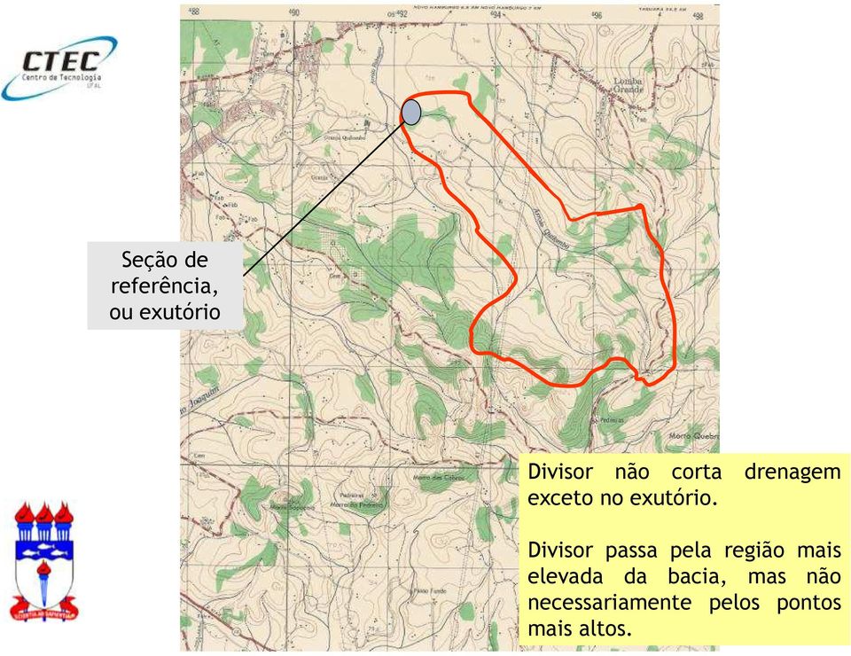 Divisor passa pela região mais elevada da