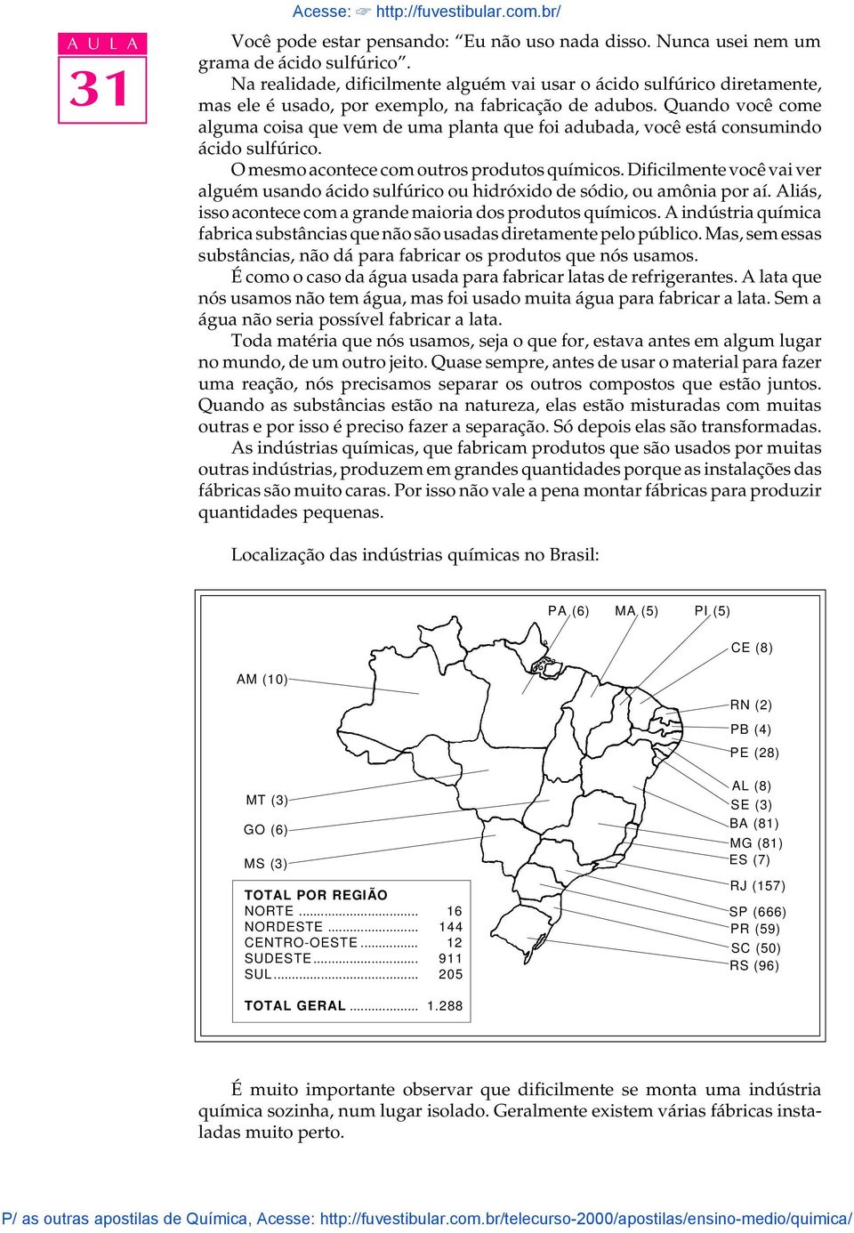 Quando você come aguma coisa que vem de uma panta que foi adubada, você está consumindo ácido sufúrico. O mesmo acontece com outros produtos químicos.