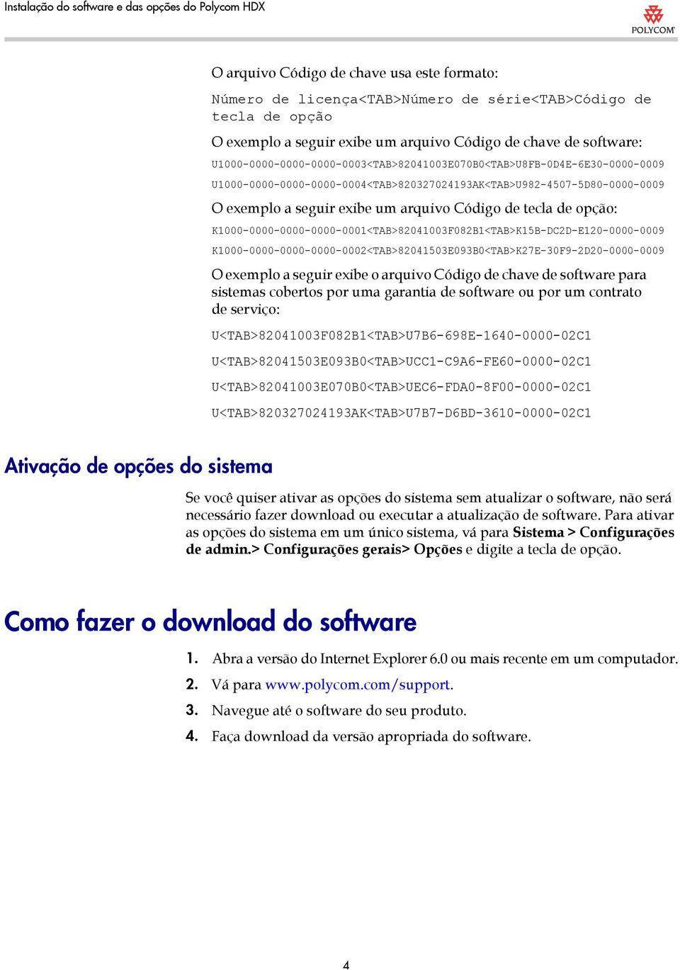 de opção: K1000-0000-0000-0000-0001<TAB>82041003F082B1<TAB>K15B-DC2D-E120-0000-0009 K1000-0000-0000-0000-0002<TAB>82041503E093B0<TAB>K27E-30F9-2D20-0000-0009 O exemplo a seguir exibe o arquivo Código