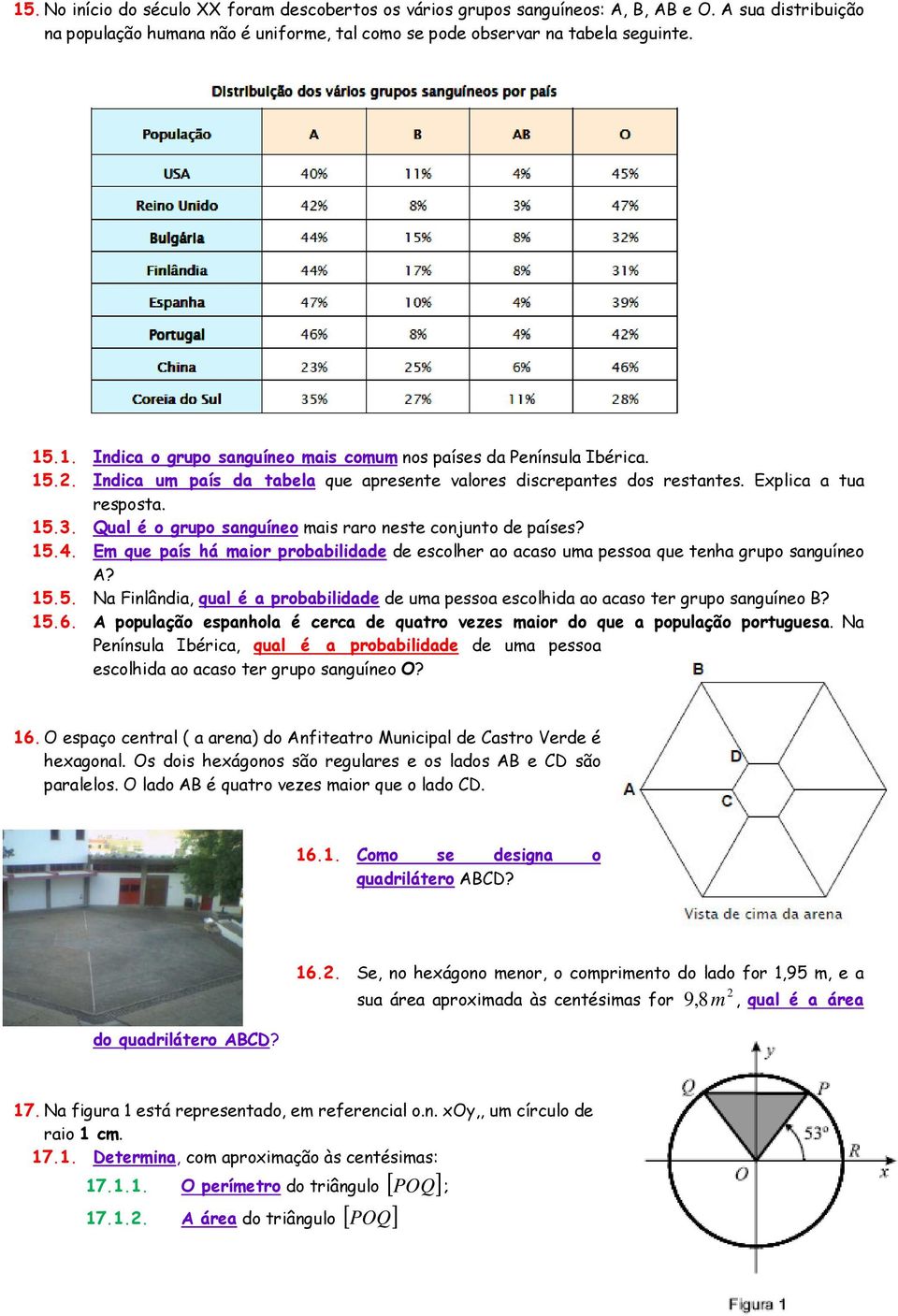 Em que país há maior probabilidade de escolher ao acaso uma pessoa que tenha grupo sanguíneo A? 15.5. Na Finlândia, qual é a probabilidade de uma pessoa escolhida ao acaso ter grupo sanguíneo B? 15.6.