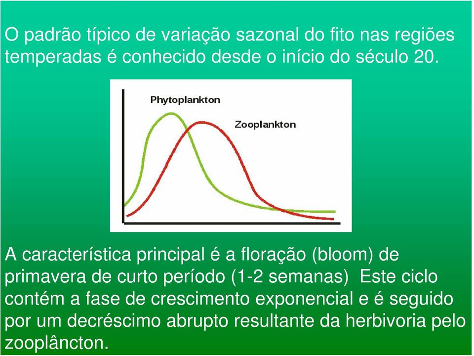 A característica principal é a floração (bloom) de primavera de curto período (1-2