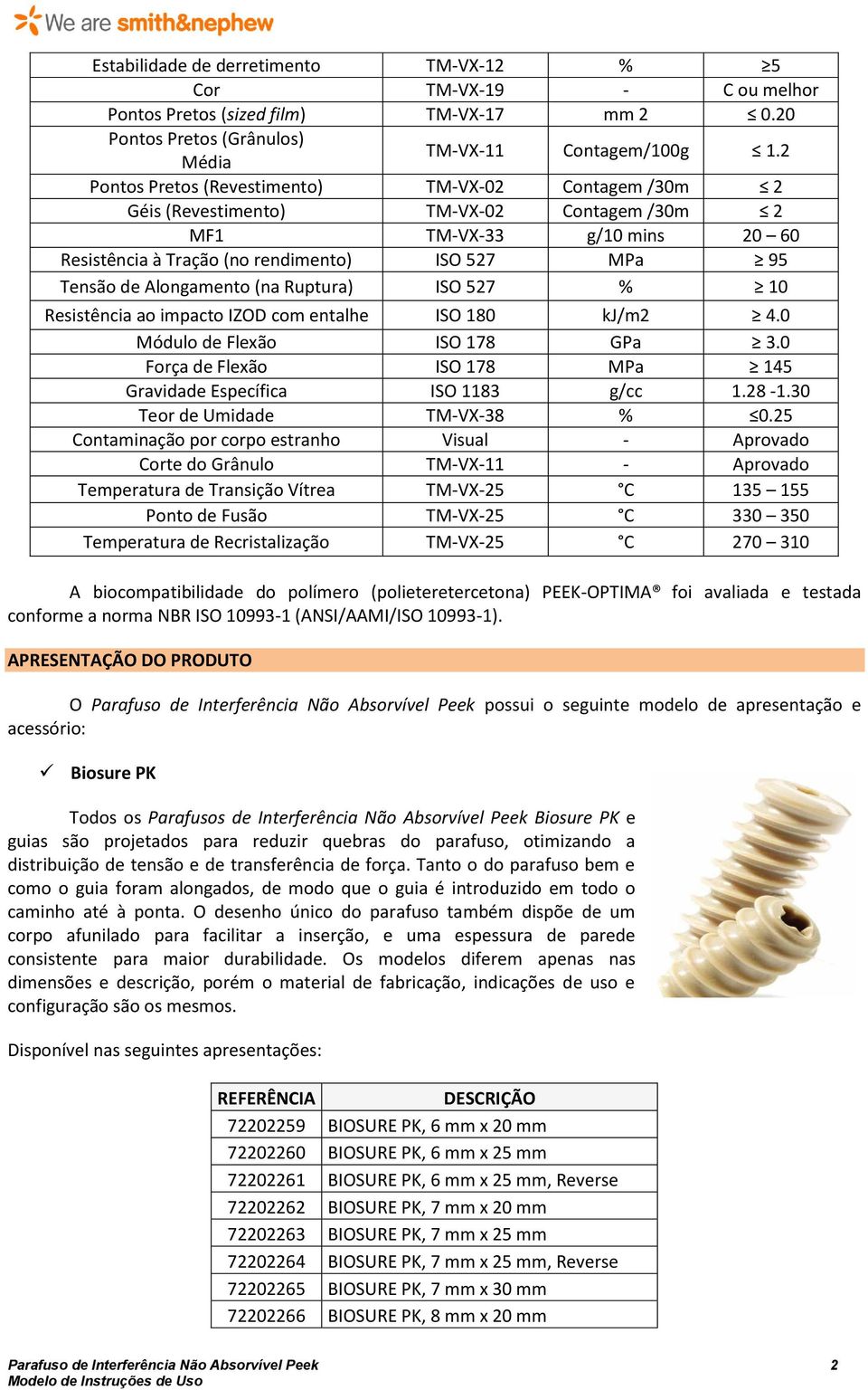 Alongamento (na Ruptura) ISO 527 % 10 Resistência ao impacto IZOD com entalhe ISO 180 kj/m2 4.0 Módulo de Flexão ISO 178 GPa 3.0 Força de Flexão ISO 178 MPa 145 Gravidade Específica ISO 1183 g/cc 1.