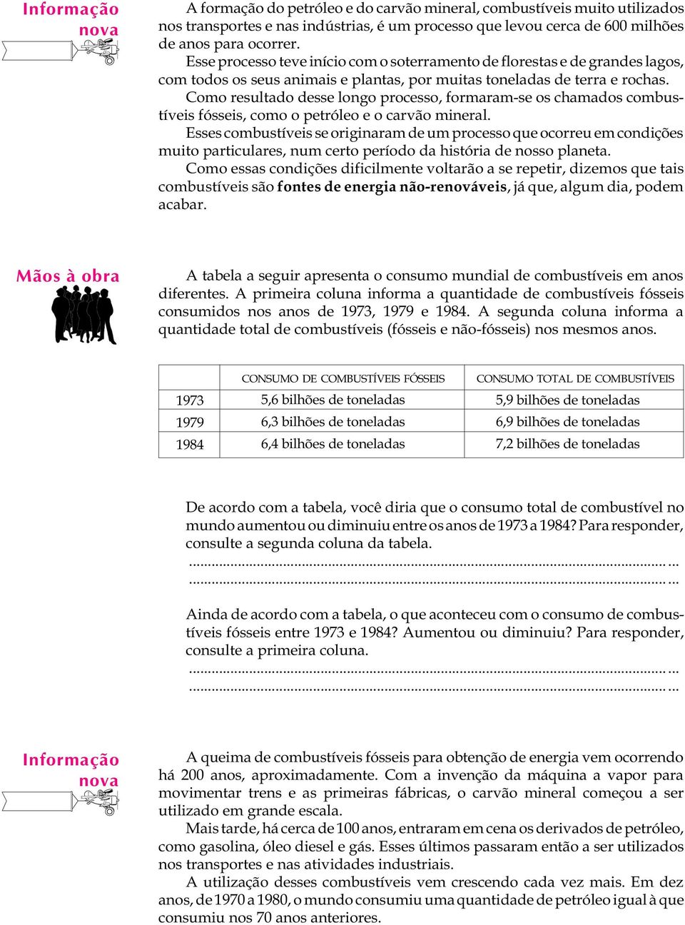 Como resultado desse longo processo, formaram-se os chamados combustíveis fósseis, como o petróleo e o carvão mineral.