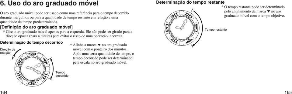 Ele não pode ser girado para a direção oposta (para a direita) para evitar o risco de uma operação incorreta.