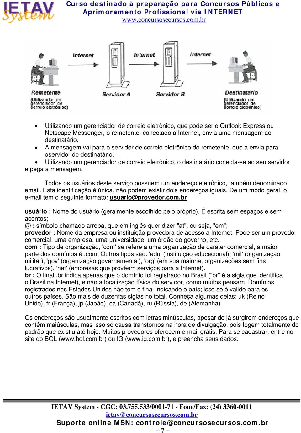 Utilizando um gerenciador de correio eletrônico, o destinatário conecta-se ao seu servidor e pega a mensagem. Todos os usuários deste serviço possuem um endereço eletrônico, também denominado email.