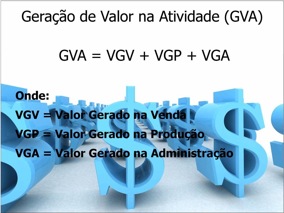 Gerado na Venda VGP = Valor Gerado na