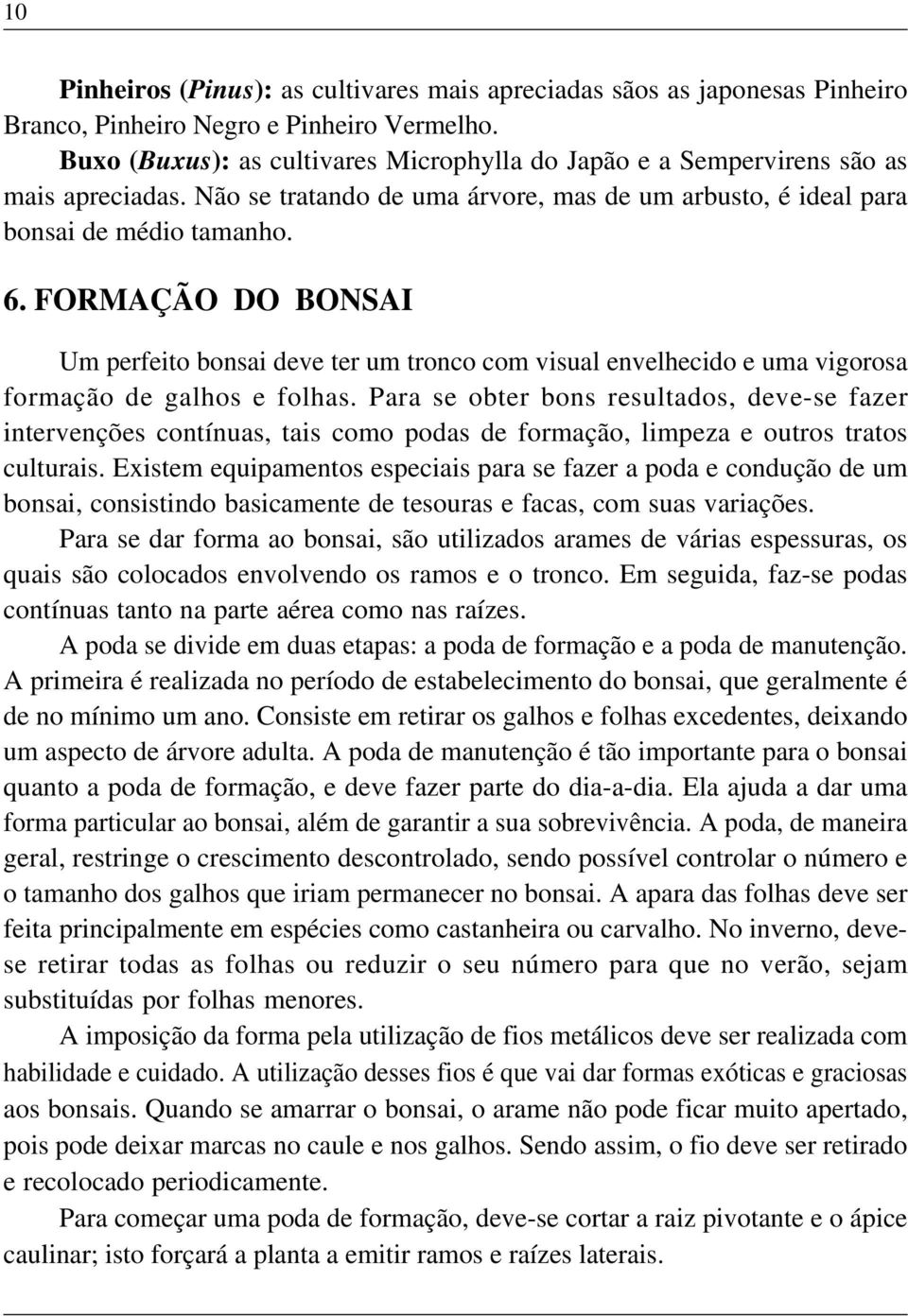 FORMAÇÃO DO BONSAI Um perfeito bonsai deve ter um tronco com visual envelhecido e uma vigorosa formação de galhos e folhas.