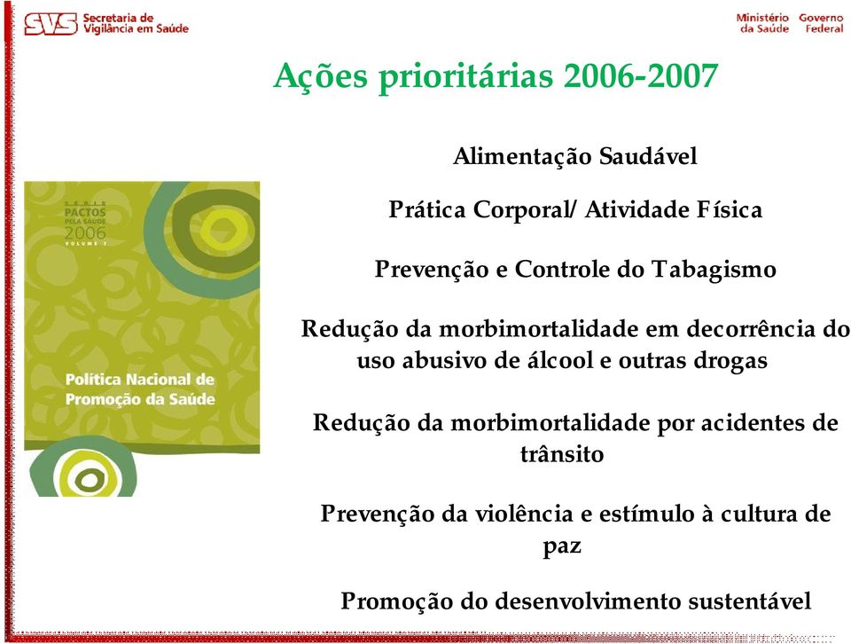 abusivo de álcool e outras drogas Redução da morbimortalidade por acidentes de