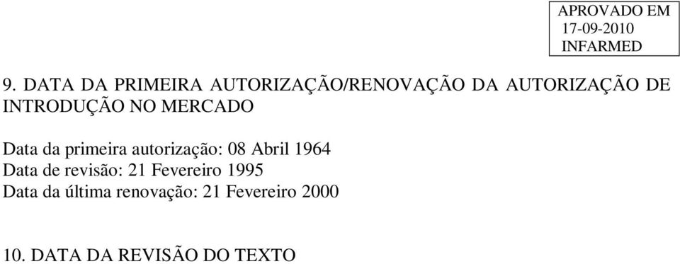 Abril 1964 Data de revisão: 21 Fevereiro 1995 Data da