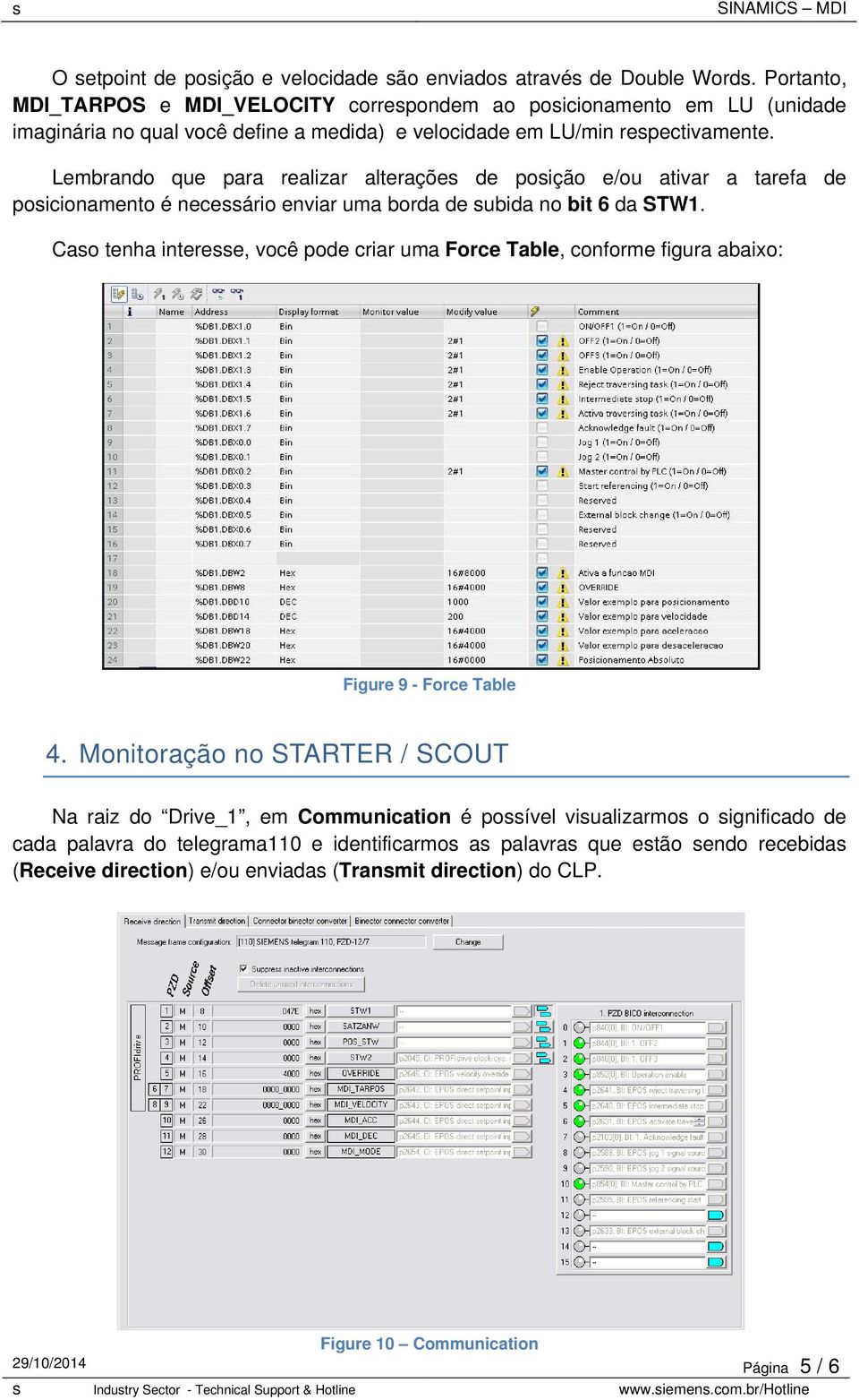 Lembrando que para realizar alterações de posição e/ou ativar a tarefa de posicionamento é necessário enviar uma borda de subida no bit 6 da STW1.