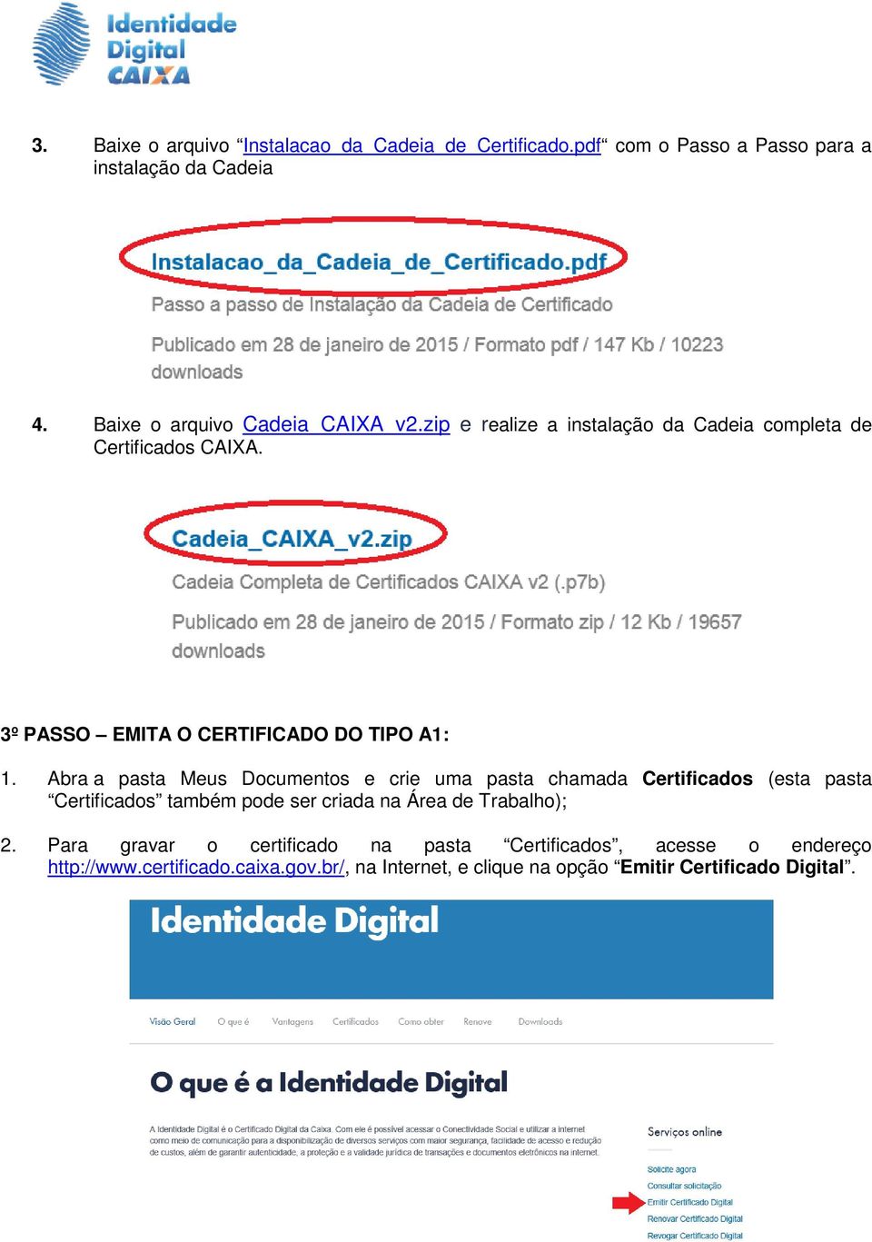 3º PASSO EMITA O CERTIFICADO DO TIPO A1: 1.