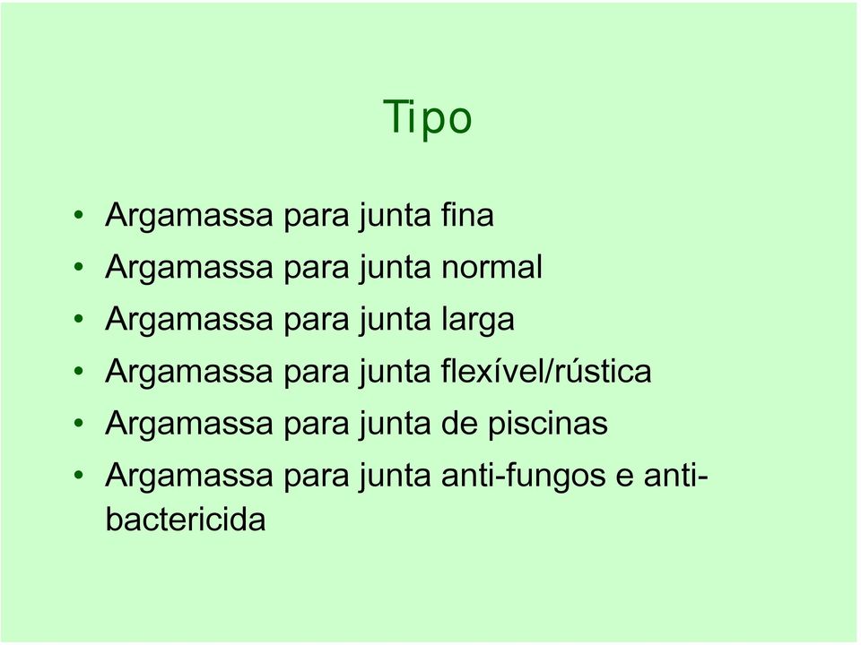 junta flexível/rústica Argamassa para junta de