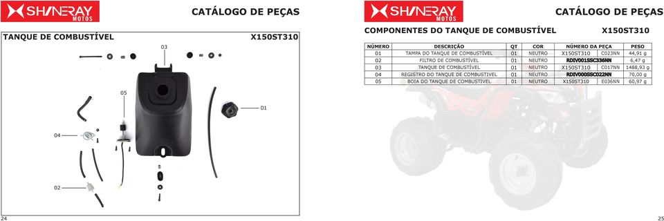 TANQUE DE COMBUSTÍVEL NEUTRO C7NN 1488,93 g REGISTRO DO TANQUE DE COMBUSTIVEL