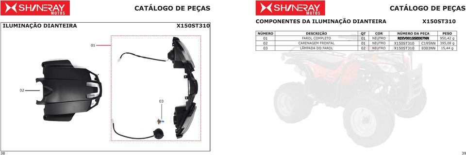 950,42 g CARENAGEM FRONTAL NEUTRO C195NN