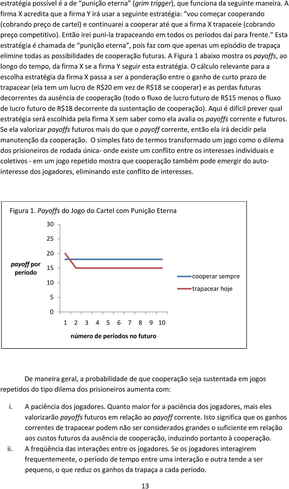 Então irei puni la trapaceando em todos os períodos daí para frente.