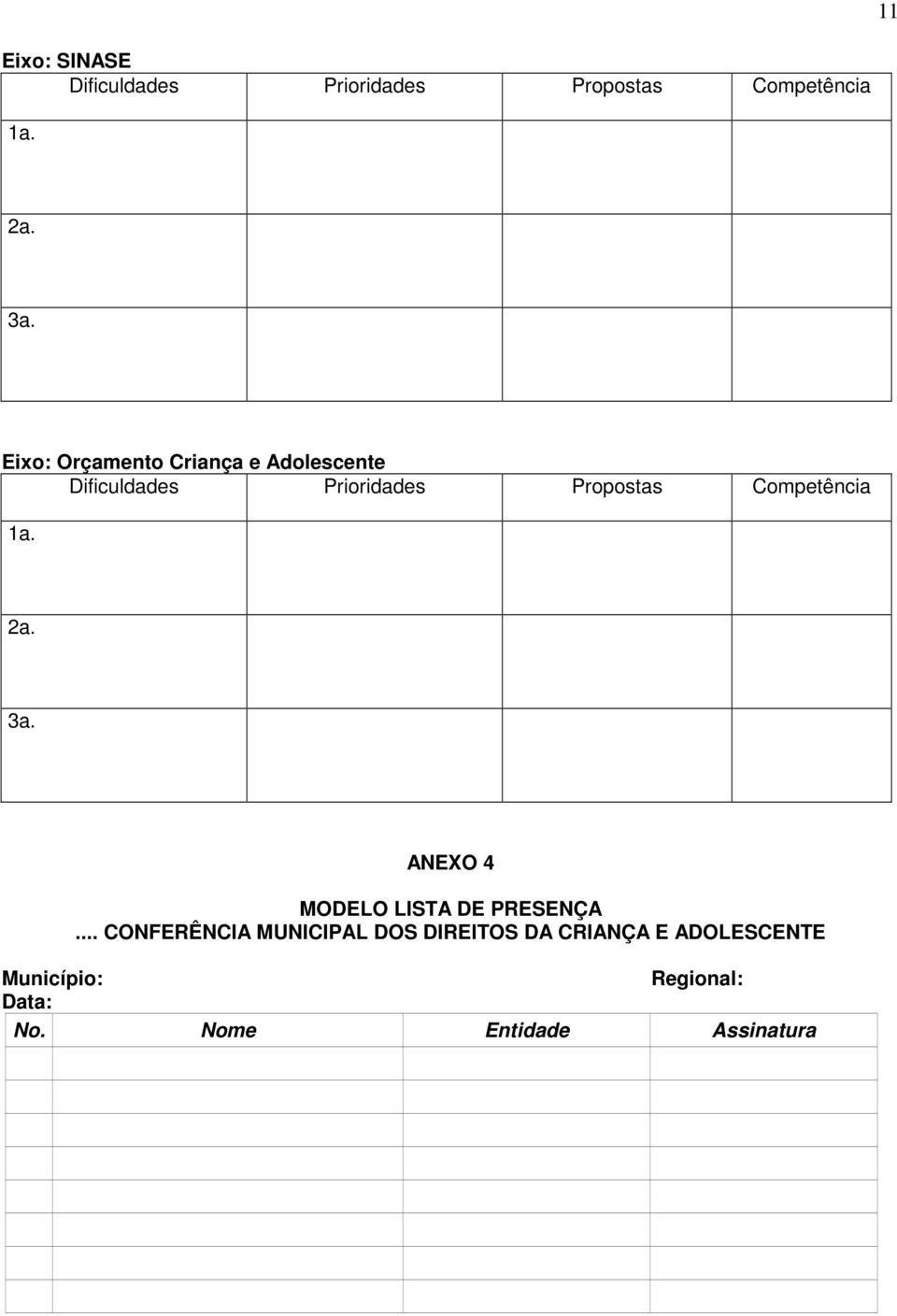 Competência 1a. 2a. 3a. ANEXO 4 MODELO LISTA DE PRESENÇA.