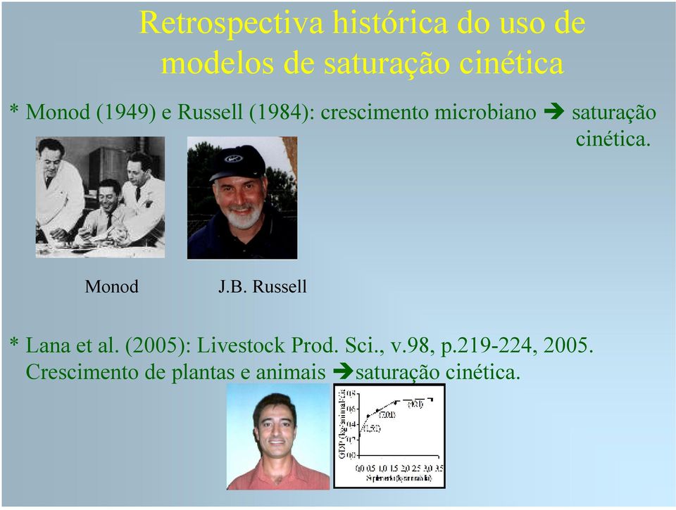 cinética. Monod J.B. Russell * Lana et al. (2005): Livestock Prod.