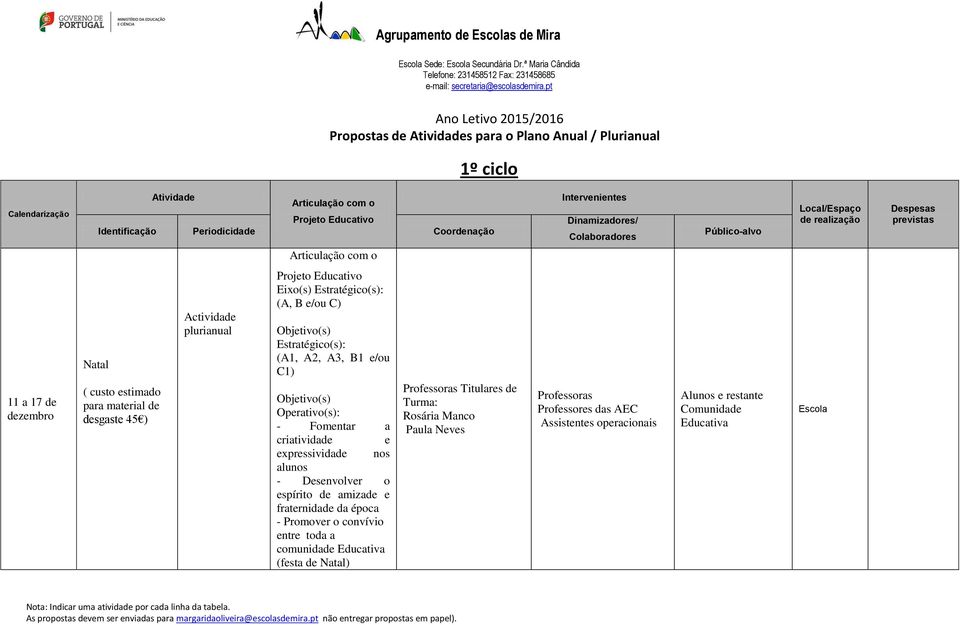 expressividade nos alunos - Desenvolver o espírito de amizade e fraternidade da época - Promover o convívio entre toda a comunidade