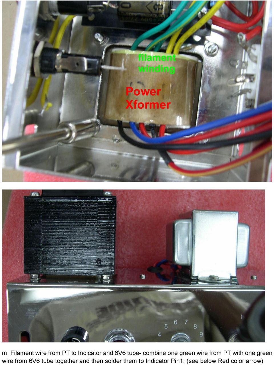 green wire from 6V6 tube together and then