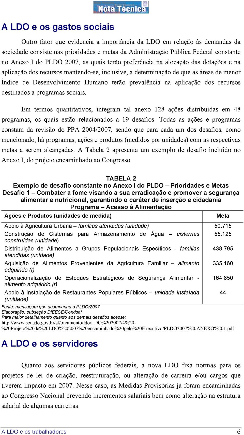 prevalência na aplicação dos recursos destinados a programas sociais. Em termos quantitativos, integram tal anexo 128 ações distribuídas em 48 programas, os quais estão relacionados a 19 desafios.