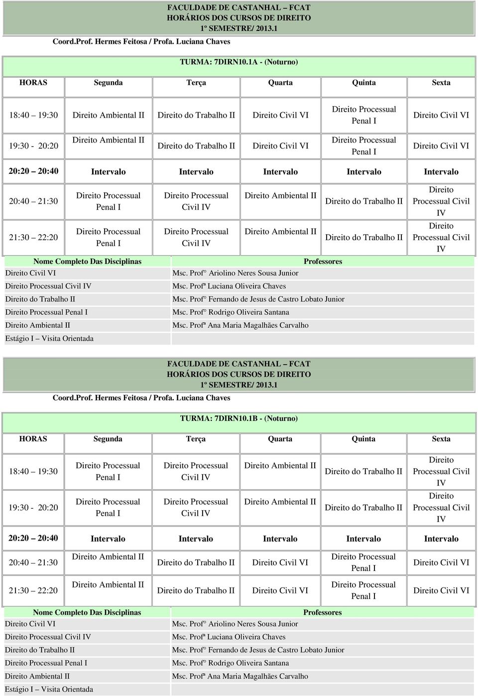 Trabalho Processual Ambiental Estágio I Visita Orientada Processual Civil Processual Civil Ambiental Ambiental Msc. Prof Ariolino Neres Sousa Junior Msc. Profª Luciana Oliveira Chaves Msc.