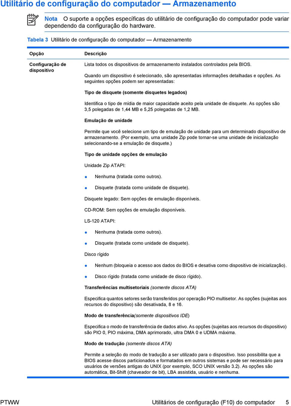 Quando um dispositivo é selecionado, são apresentadas informações detalhadas e opções.