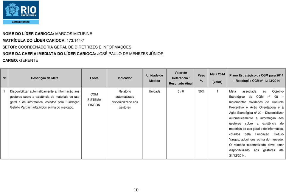 gestores sobre a existência de materiais de uso geral e de informática, cotados pela Fundação Getúlio Vargas, adquiridos acima do mercado.