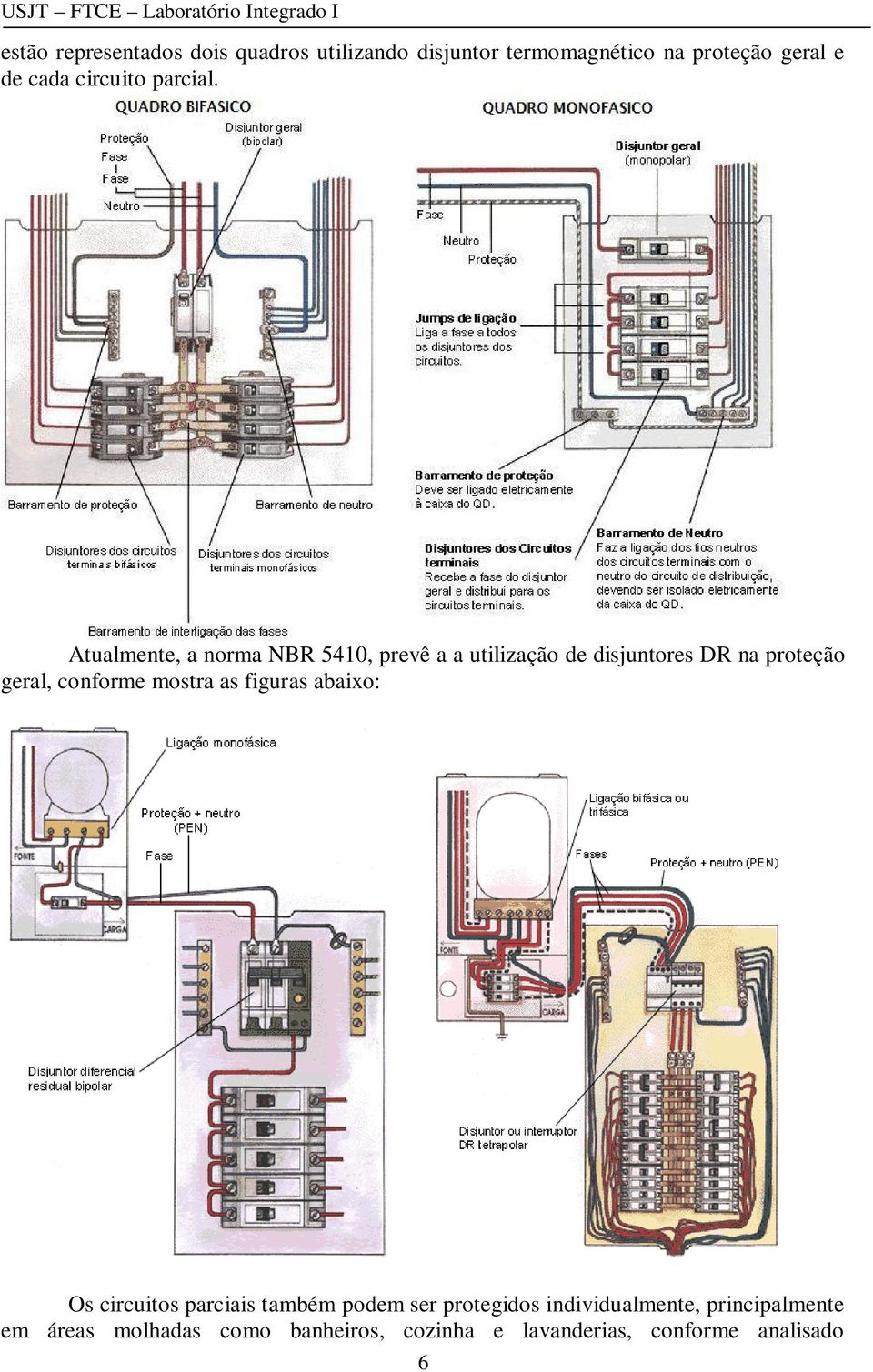 Atualmente, a norma NBR 5410, prevê a a utilização de disjuntores DR na proteção geral, conforme