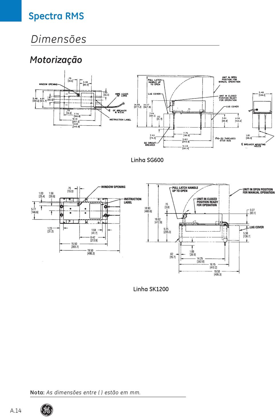 Linha S600 Linha SK1200 Nota: s