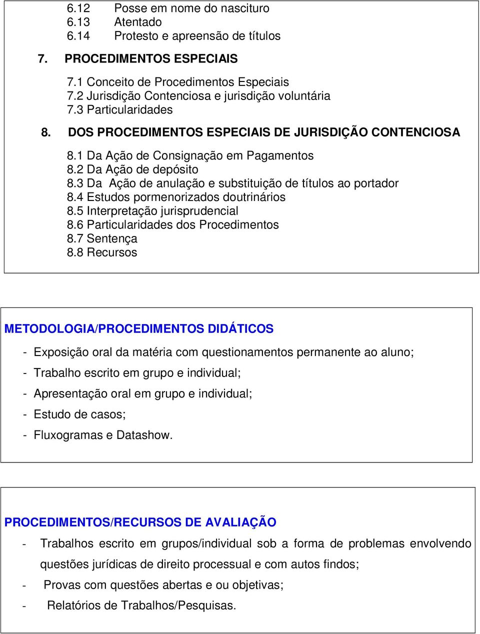 3 Da Ação de anulação e substituição de títulos ao portador 8.4 Estudos pormenorizados doutrinários 8.5 Interpretação jurisprudencial 8.6 Particularidades dos Procedimentos 8.7 Sentença 8.