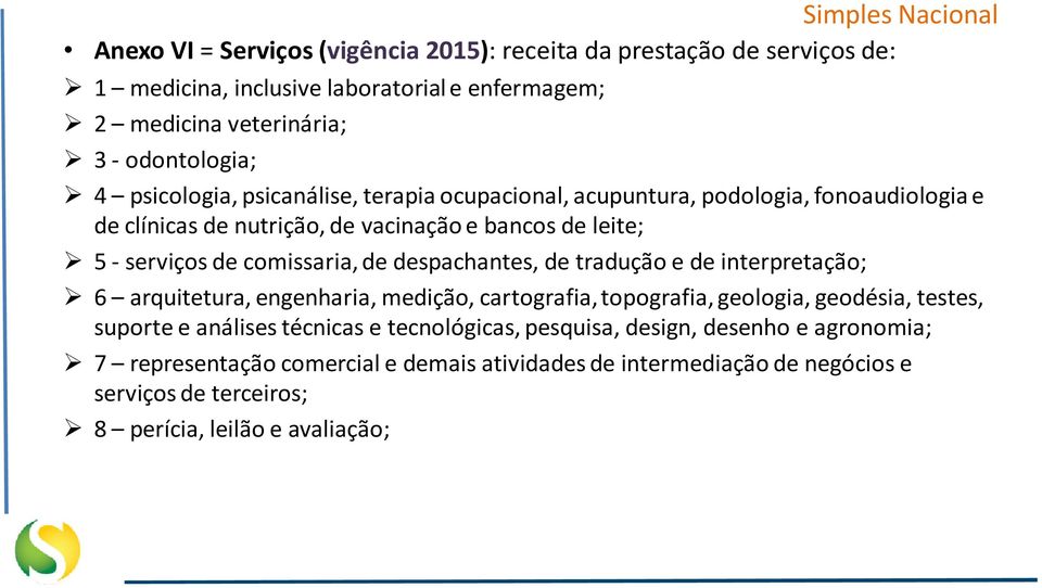 de despachantes, de tradução e de interpretação; 6 arquitetura, engenharia, medição, cartografia, topografia, geologia, geodésia, testes, suporte e análises técnicas e