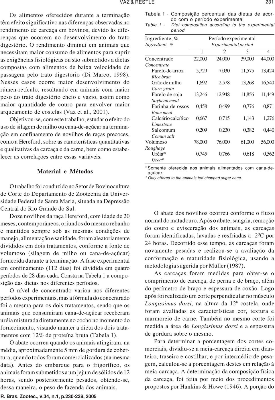 O rendimento diminui em animais que necessitam maior consumo de alimentos para suprir as exigências fisiológicas ou são submetidos a dietas compostas com alimentos de baixa velocidade de passagem