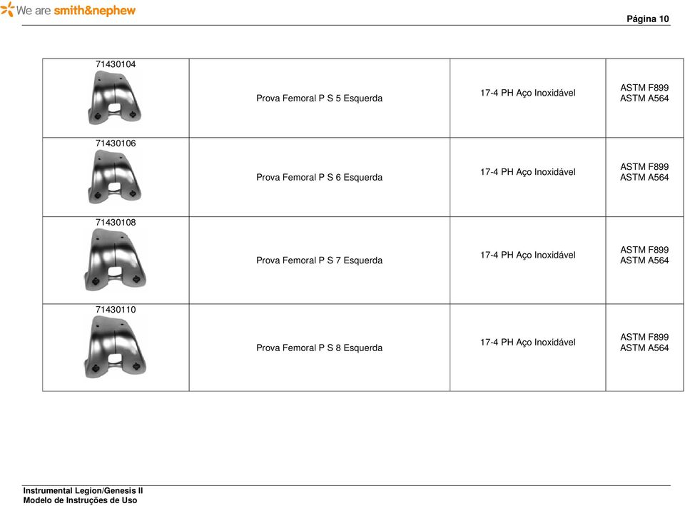 Esquerda 71430108 Prova Femoral P S 7